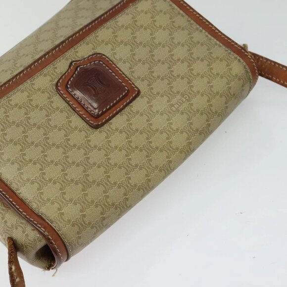 CELINE Macadam Canvas Shoulder Bag PVC Beige Auth - Picture 2 of 16